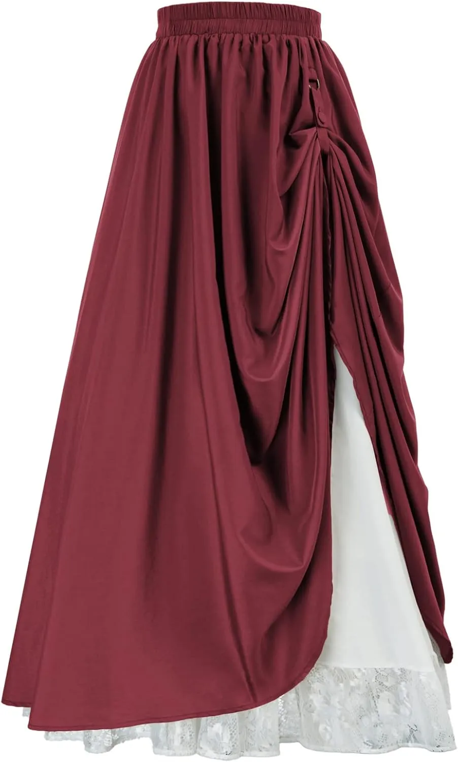 Scarlet Darkness Maxi Long Skirt for Women Double Layered Renaissance Skirts