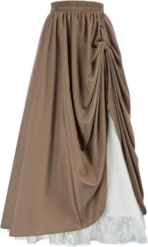 Scarlet Darkness Maxi Long Skirt for Women Double Layered Renaissance Skirts