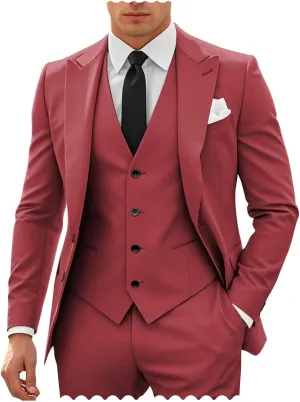 SHUZHXLZANGY Mens 3 Piece Suit Slim Fit Wedding Suits for Men Business Suits Formal