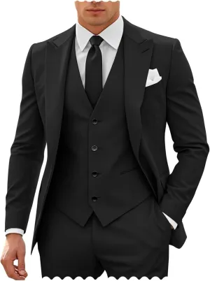 SHUZHXLZANGY Mens 3 Piece Suit Slim Fit Wedding Suits for Men Business Suits Formal