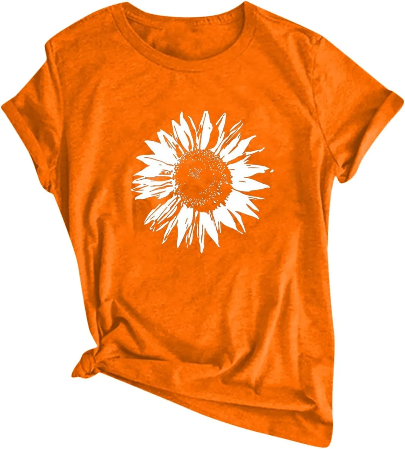Sunflower Shirts Women Sunflower Printed Tee Shirts Inspirational Tees Shirt Vintage Casual Short Sleeve Tops