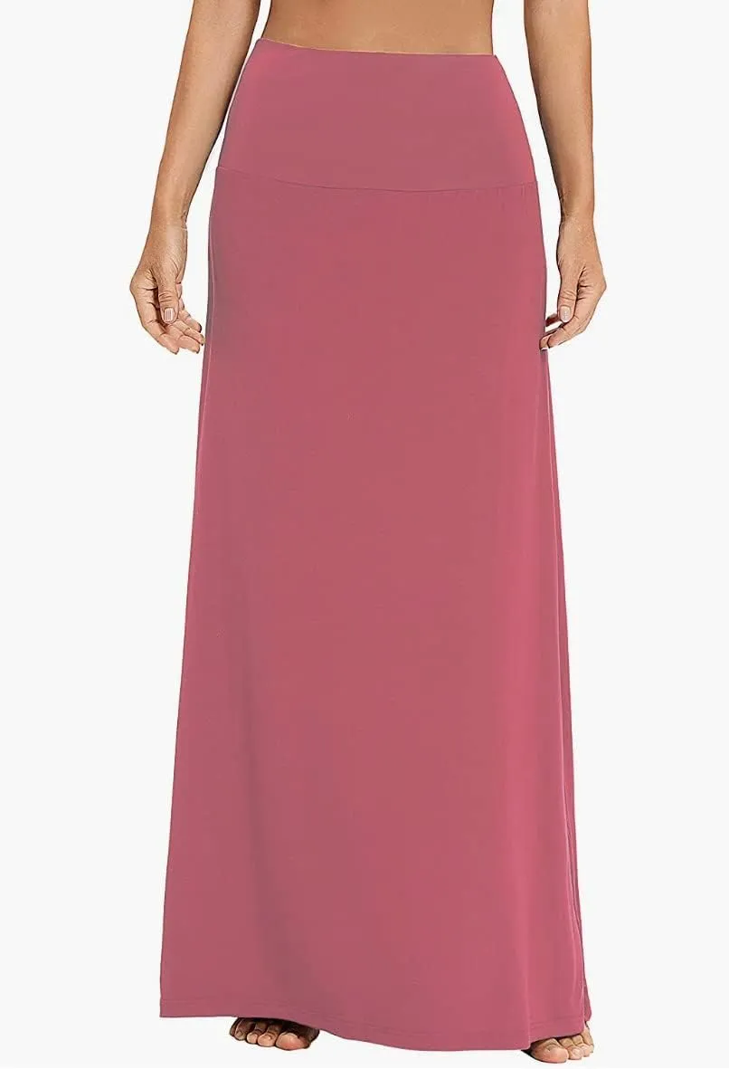 Sweet Hearts Maxi Skirt for Women- Comfy Foldover High Waist Long Flare A-Line Skirt Maxi Dress XS-3X Made in USA