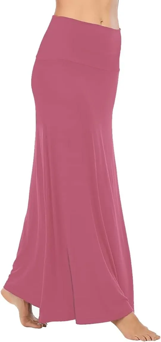 Sweet Hearts Maxi Skirt for Women- Comfy Foldover High Waist Long Flare A-Line Skirt Maxi Dress XS-3X Made in USA