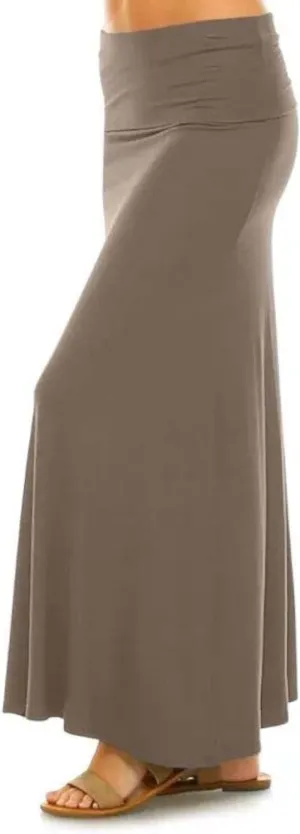 Sweet Hearts Maxi Skirt for Women- Comfy Foldover High Waist Long Flare A-Line Skirt Maxi Dress XS-3X Made in USA