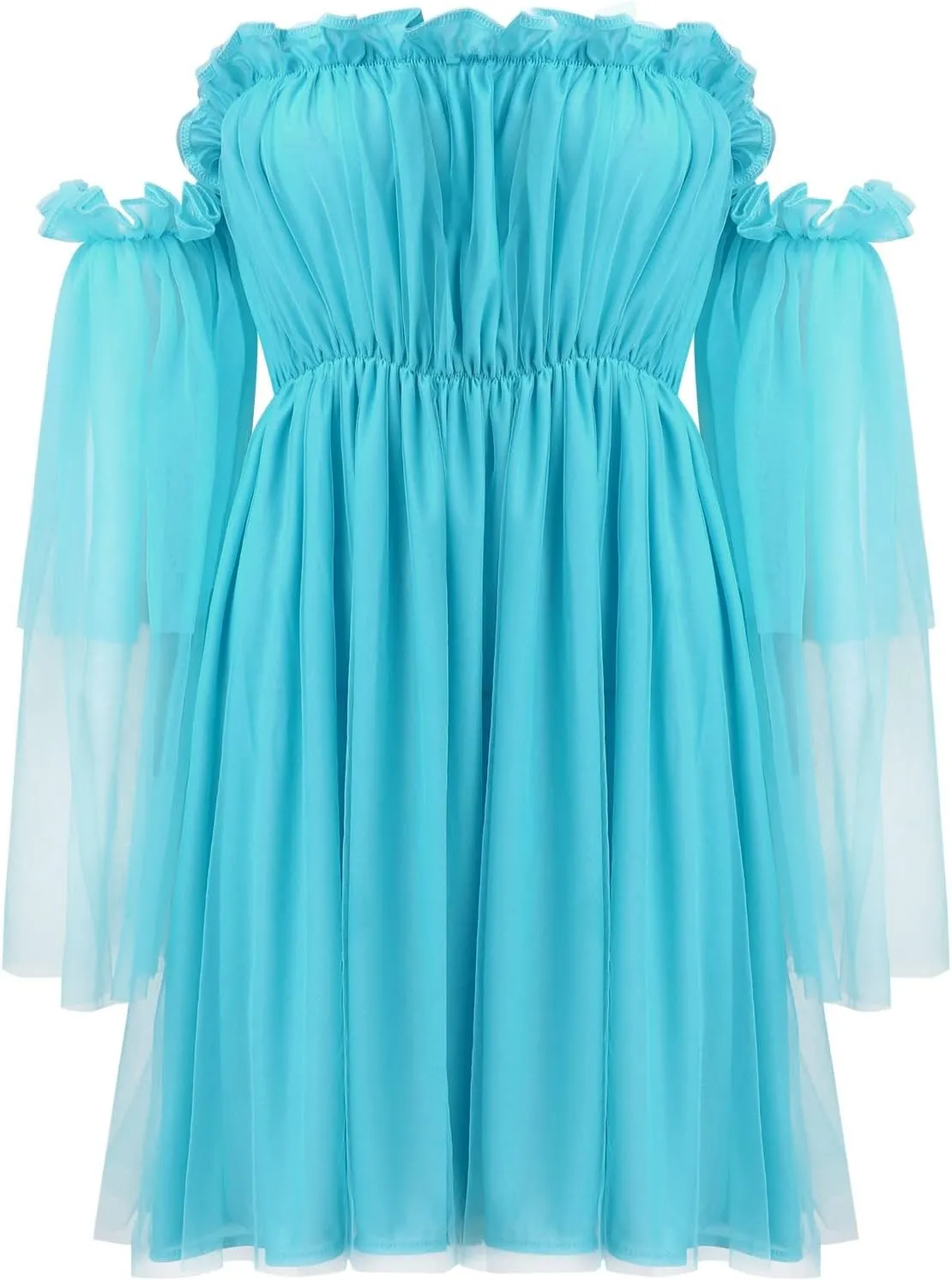 Tulle Dress Women Short Puffy Prom Dress Strapless Mesh Birthday Fairy Dresses Ruffle Cocktail Party Poofy Gown