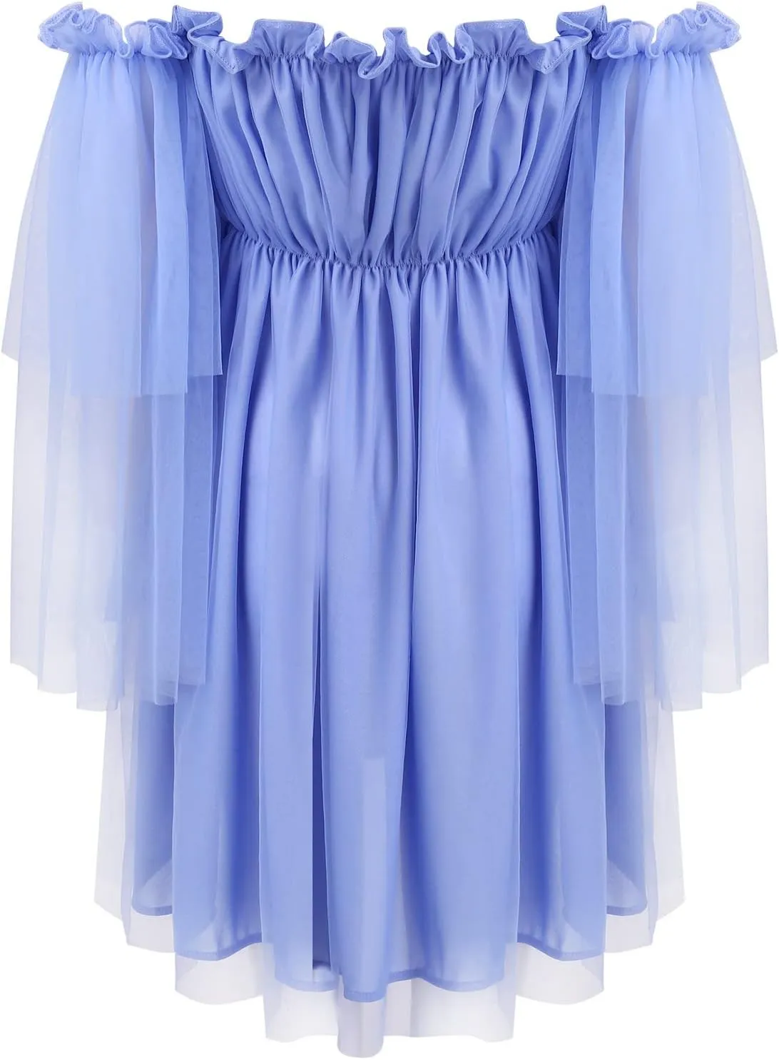 Tulle Dress Women Short Puffy Prom Dress Strapless Mesh Birthday Fairy Dresses Ruffle Cocktail Party Poofy Gown