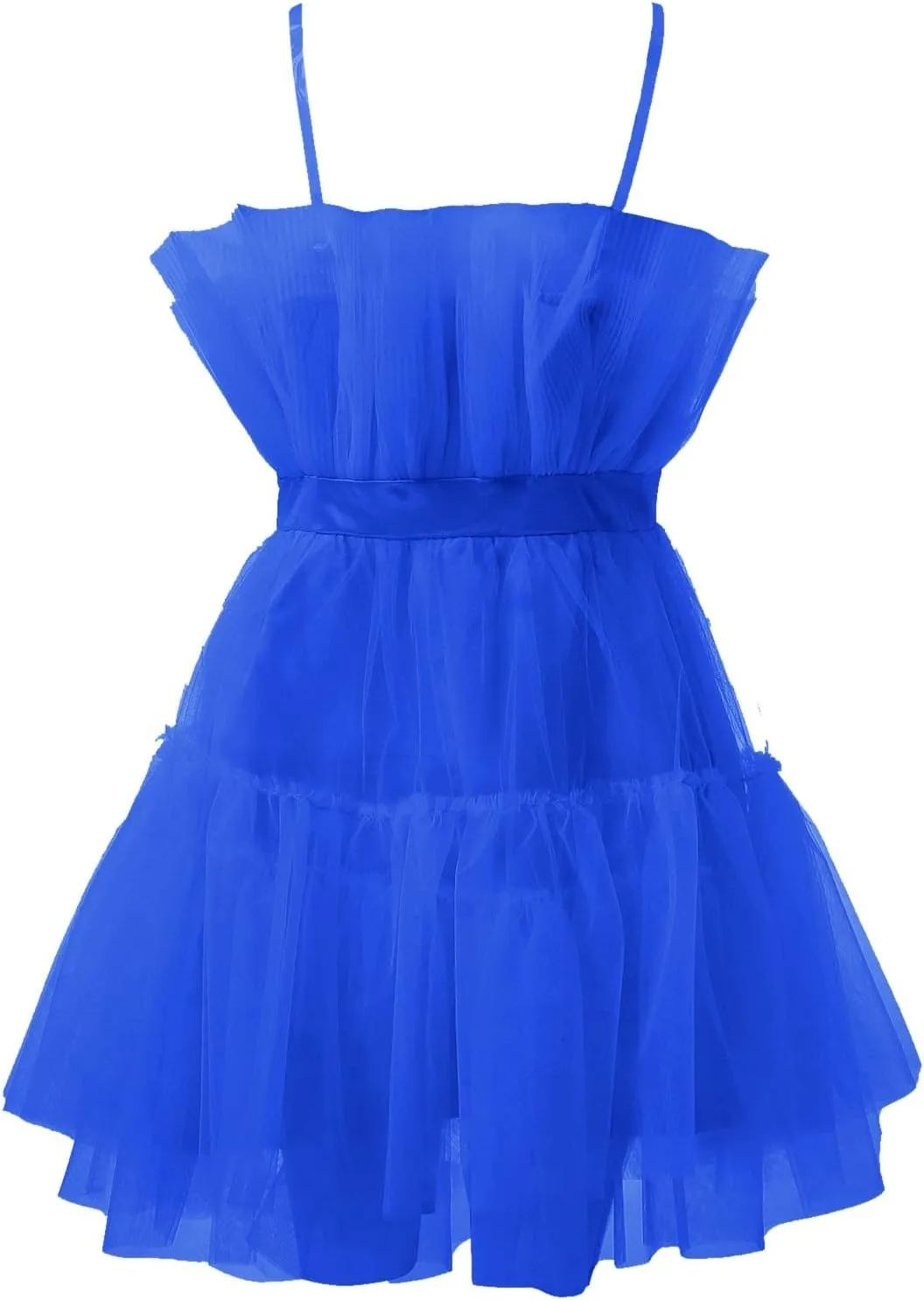 Tulle Dress Women Short Puffy Prom Dress Strapless Mesh Birthday Fairy Dresses Ruffle Cocktail Party Poofy Gown