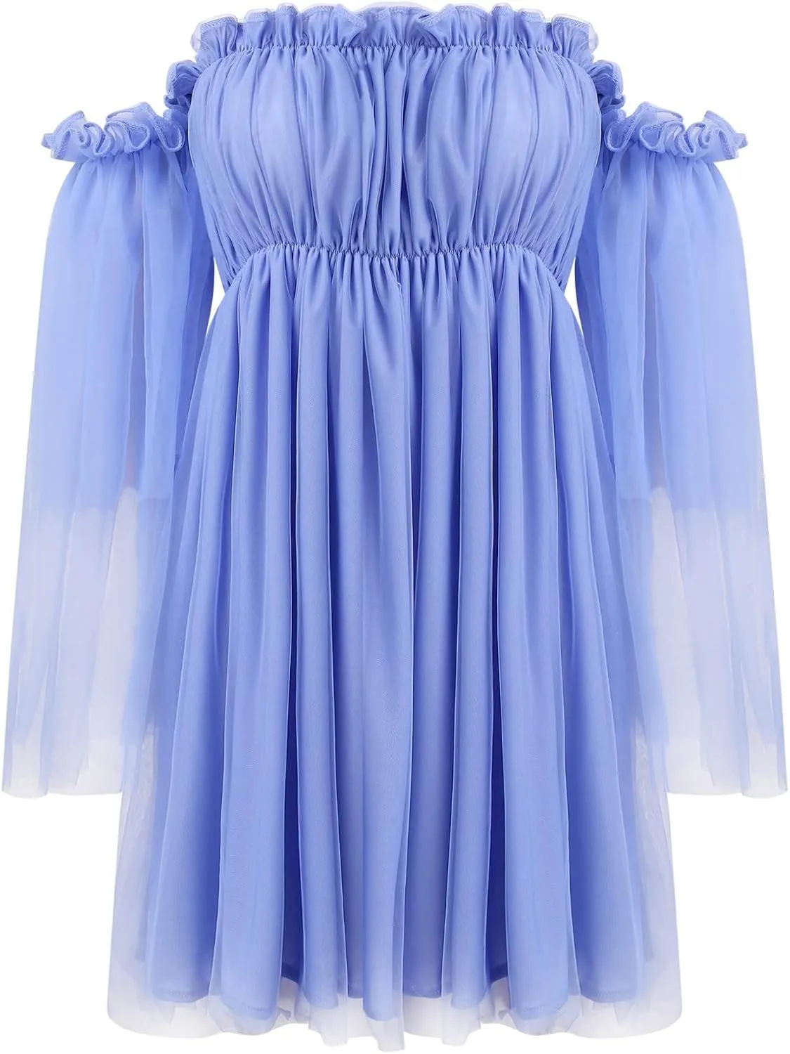 Tulle Dress Women Short Puffy Prom Dress Strapless Mesh Birthday Fairy Dresses Ruffle Cocktail Party Poofy Gown