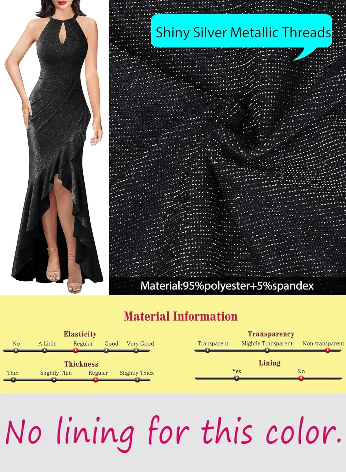 VFSHOW Womens Sexy Halter Neck Formal Cutout Ruffle Slit Ruched Prom Maxi Dress Wedding Guest HI-LO Mermaid Evening Gown
