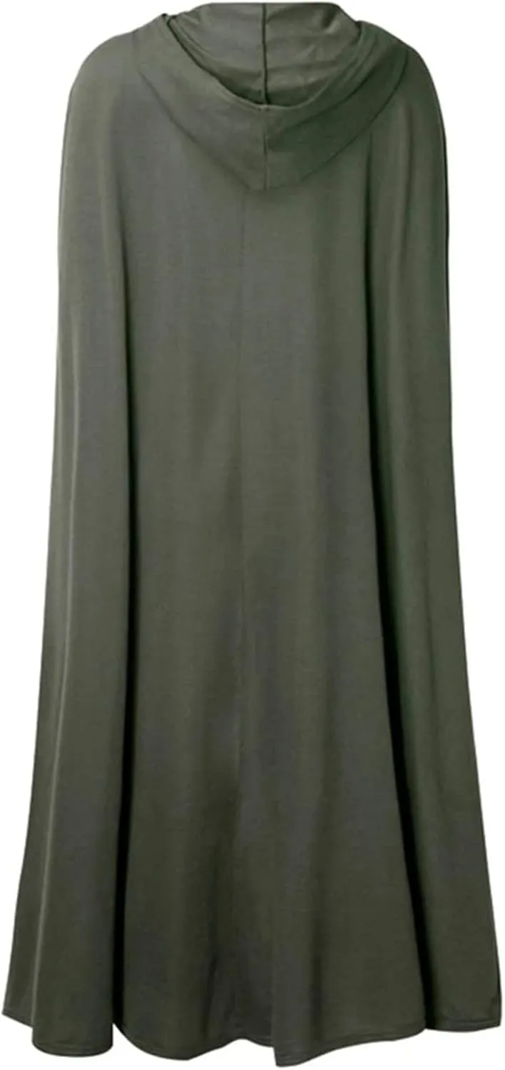 Women Hooded Wool Blend Maxi Long Cape Poncho Maxi Cloak Coat Fall Winter Trench Coat Robe Gothic Plus Size Clothes