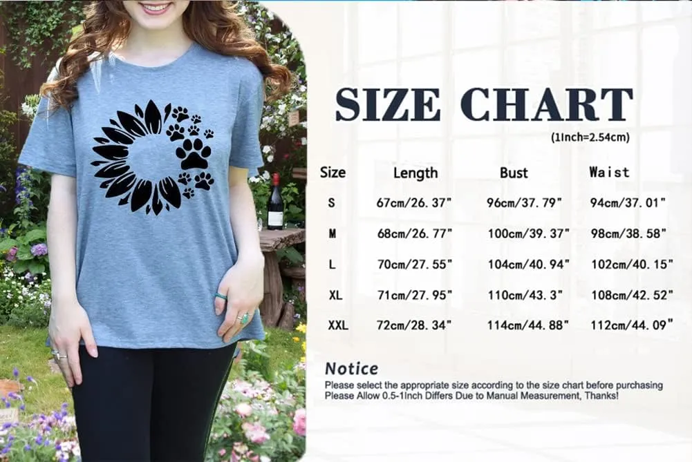 Women Sunflower Dog Paws Graphic Tank Top Sleeveless Summer Cute Tops Casual Vacation Shirts
