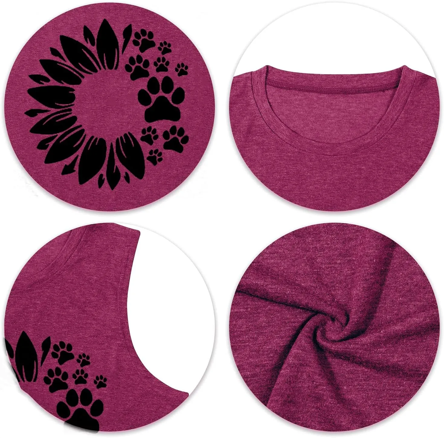 Women Sunflower Dog Paws Graphic Tank Top Sleeveless Summer Cute Tops Casual Vacation Shirts