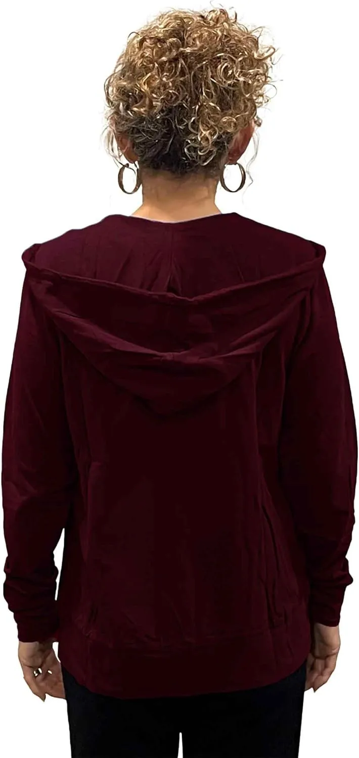 Women's Active Casual Thin Cotton Zip Up Hoodie Jacket