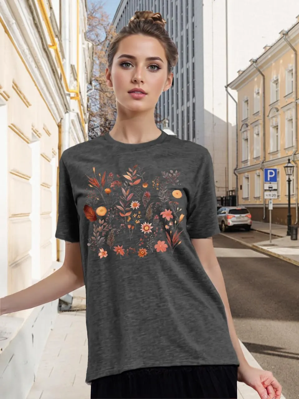 Womens Graphic Tee Shirts Casual Summer Beach Shirt Cute Wildflowers Dandelion Flower Tshirt