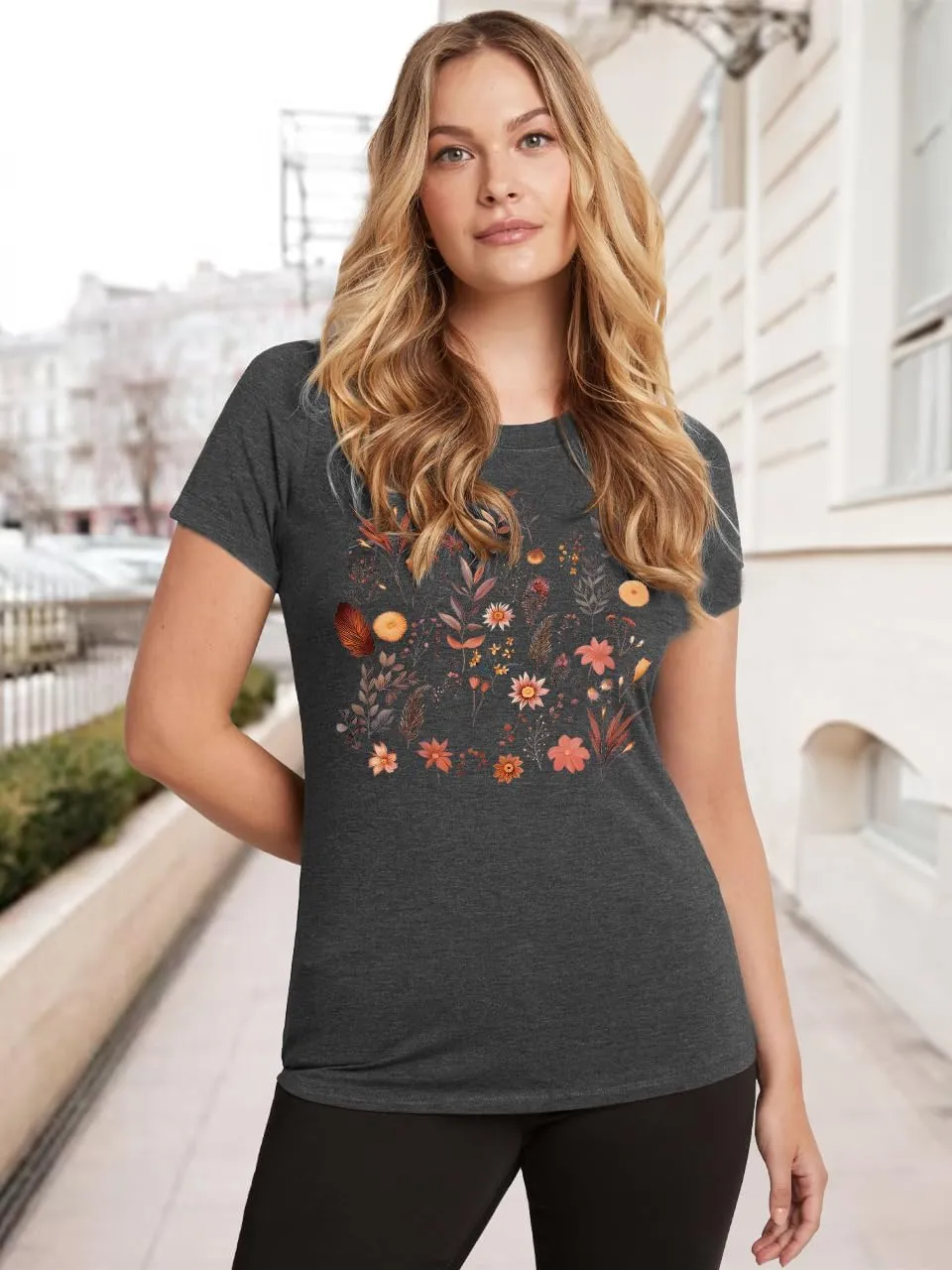 Womens Graphic Tee Shirts Casual Summer Beach Shirt Cute Wildflowers Dandelion Flower Tshirt