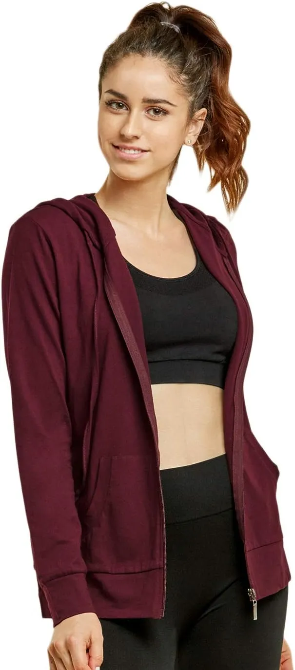 Women's Thin Cotton Zip Up Hoodie Jacket