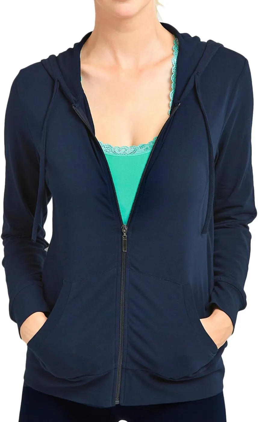 Women's Thin Cotton Zip Up Hoodie Jacket