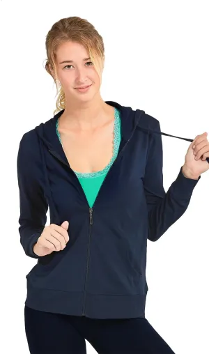 Women's Thin Cotton Zip Up Hoodie Jacket