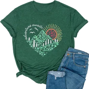 Xiaomomo Womens Take A Hike Printed Short Sleeves T-Shirt Casual Camping Hiking Graphic Tee Tops