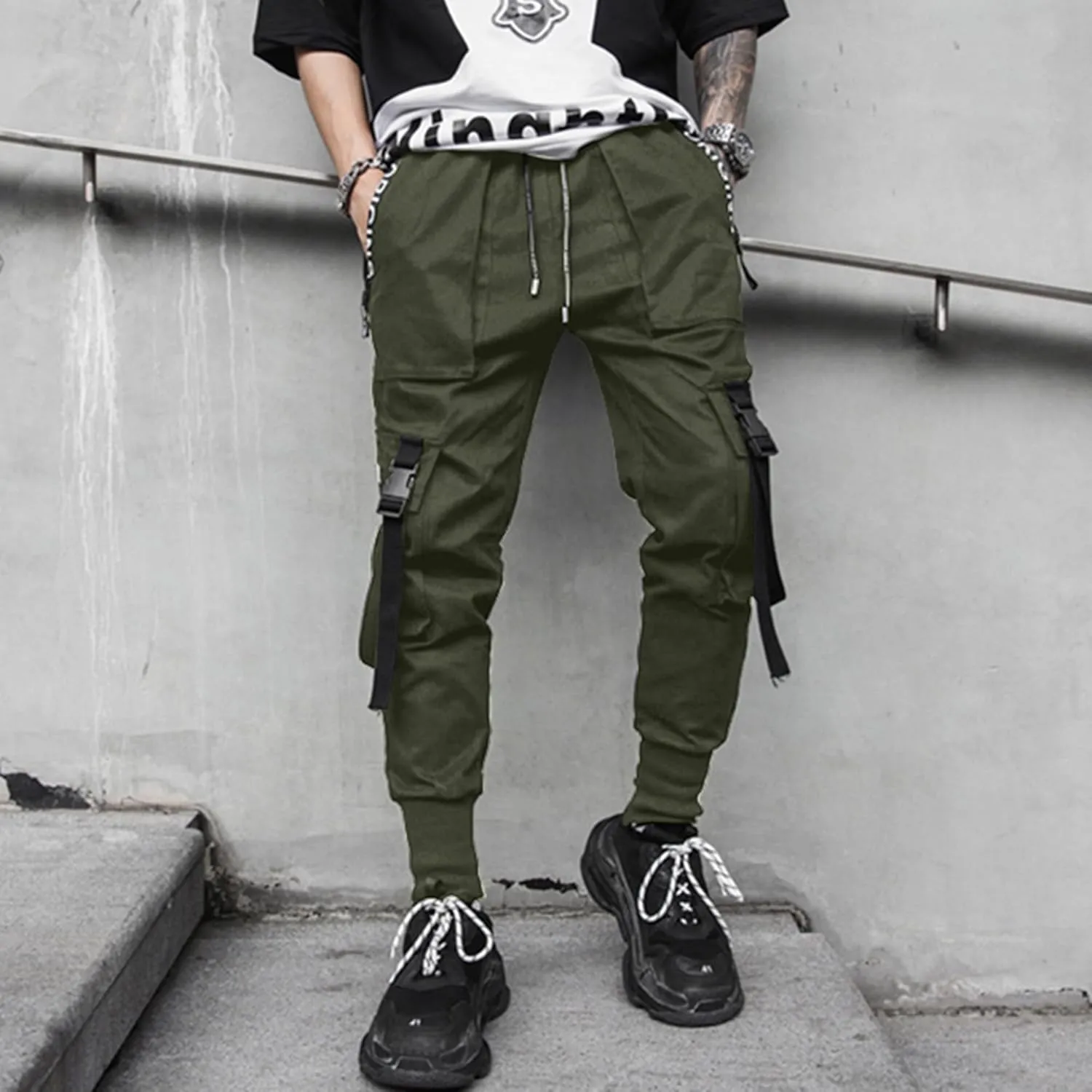 XYXIONGMAO Men's Jogger Pants Techwear Hip Hop Harem Pants Streetwear Tactical Track Pants